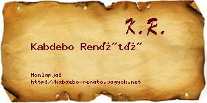 Kabdebo Renátó névjegykártya