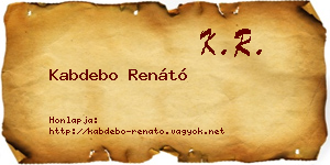 Kabdebo Renátó névjegykártya