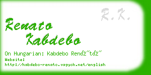 renato kabdebo business card